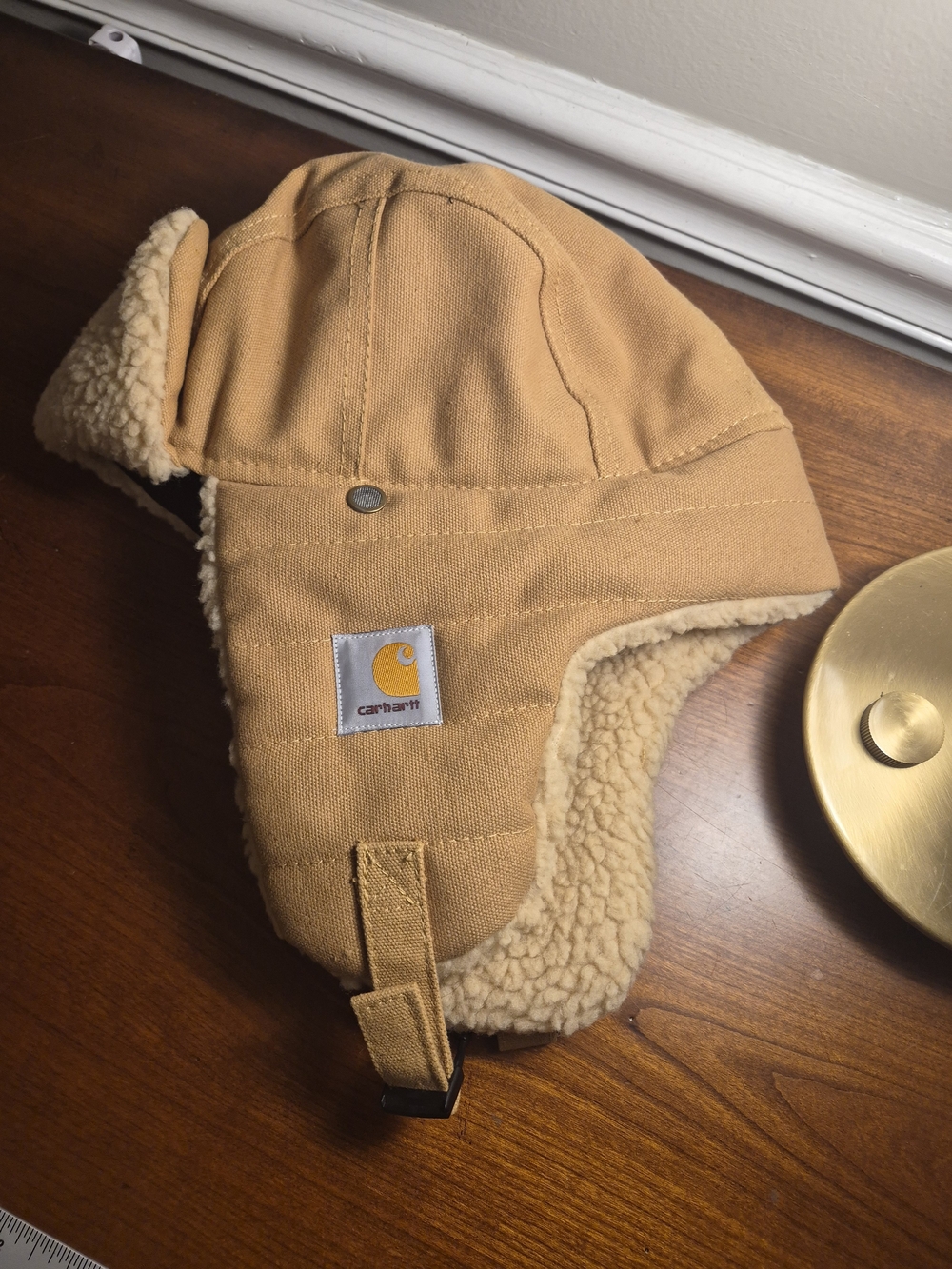 Carhartt Tan Sherpa-Lined Trapper Hat